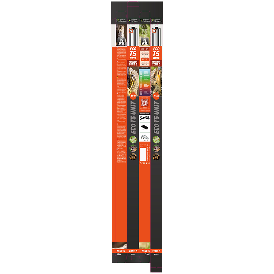 Reptile Systems Eco T5 Unit Zone 3, 39w 870mm